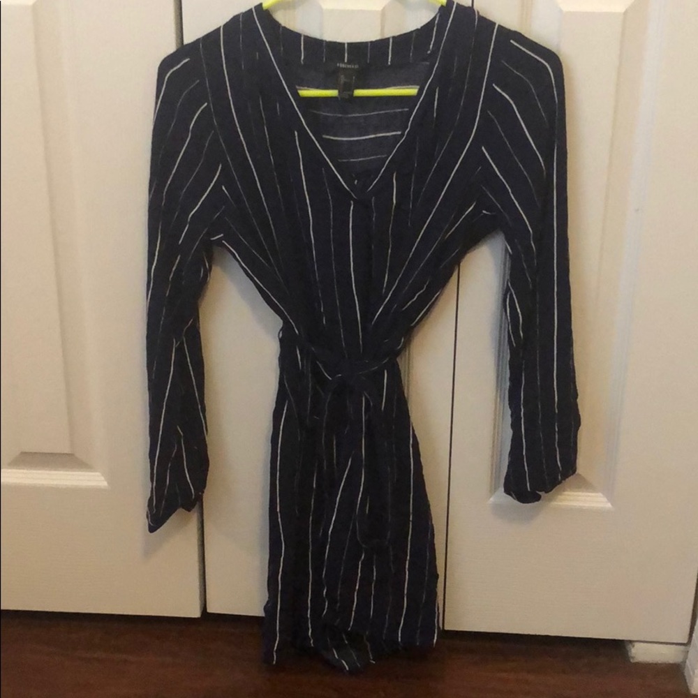 Navy blue striped dress